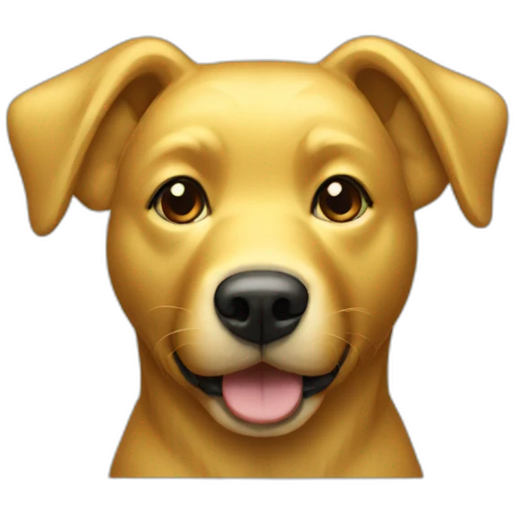 Gold dog emoji