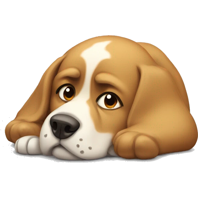 dog sad, laying down emoji