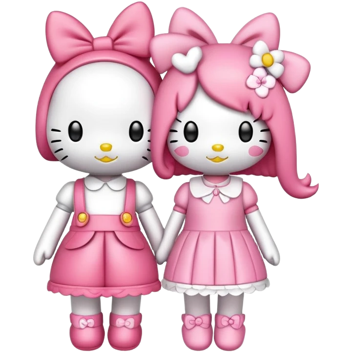 Hello kitty with my melody  emoji