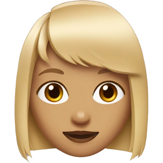 Girl with blonde wolfcut with bangs emoji