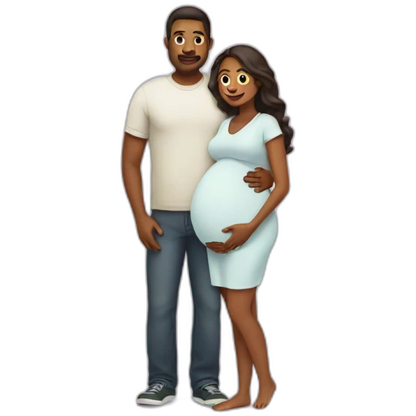 husband and pregnant wife emoji