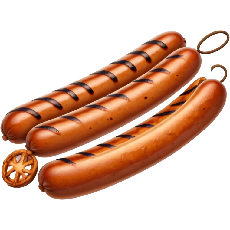 Single grilled sausage on a plain white background emoji