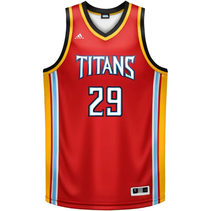 red, yellow, white titans basketball jersey emoji
