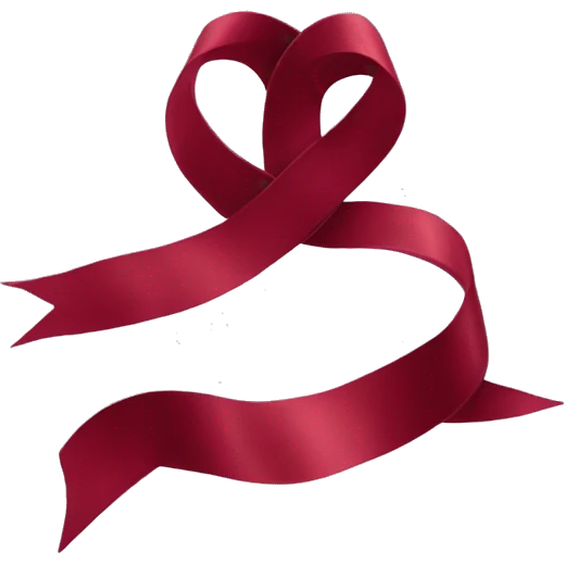 claret red ribbon emoji