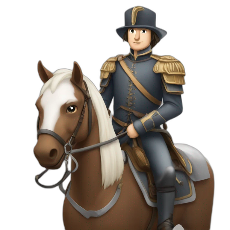 Une cavalière sur un cheval emoji