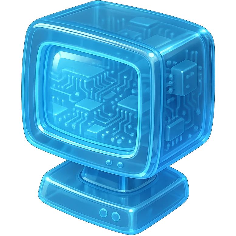 digital monitor with blue LED glow, modern tech look emoji