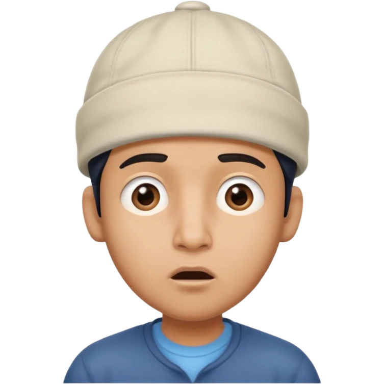  Fait un jeune indien pas trop beau avec un léger surprise un double menton et une casquette sur la tete emoji