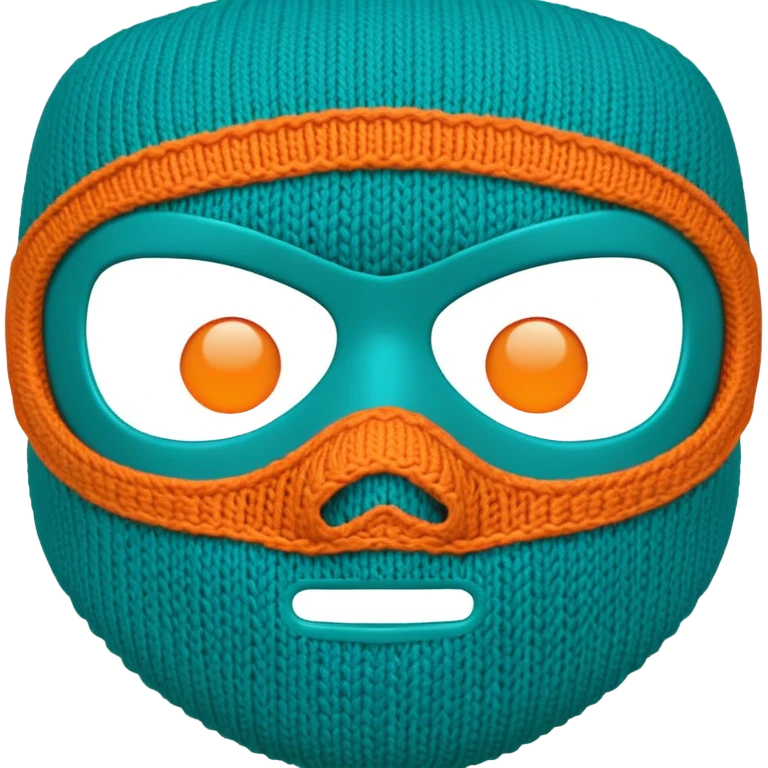 teal and orange ski mask emoji