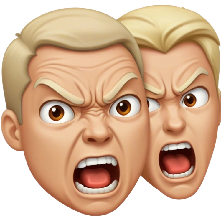 A couple who scream each other emoji