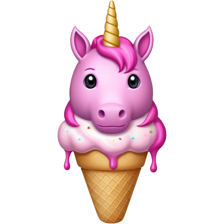 An ice cream with a pink unicorn holing a nuke  emoji