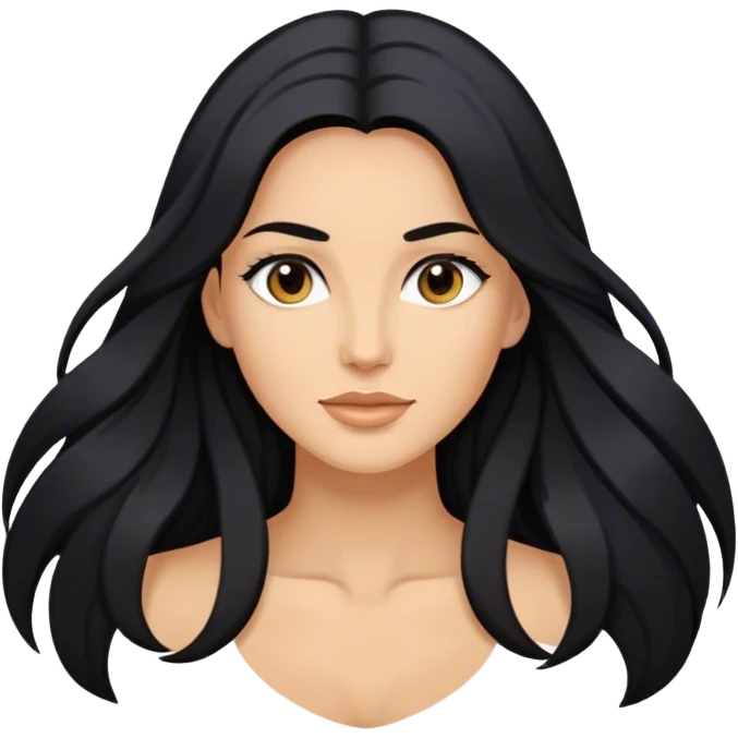caucasian Beautiful Buxom black long hair back booty sfw emoji