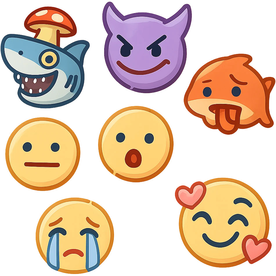 Tiburón con champiñón  emoji