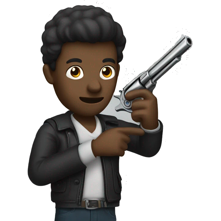 Man holding a toy revolver emoji