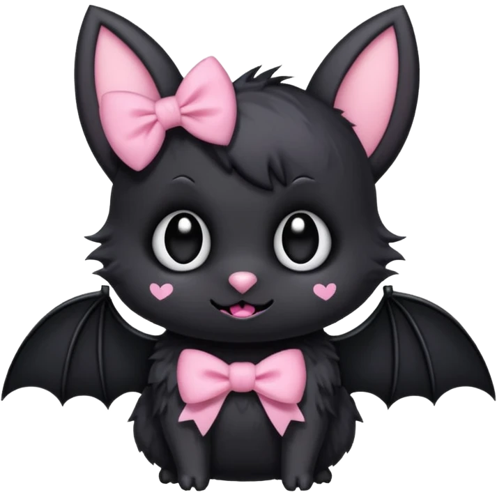 pastel emo bat with a pink bow emoji