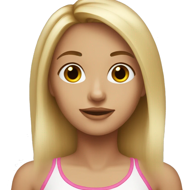 blonde girl with pink and brown highlights  emoji