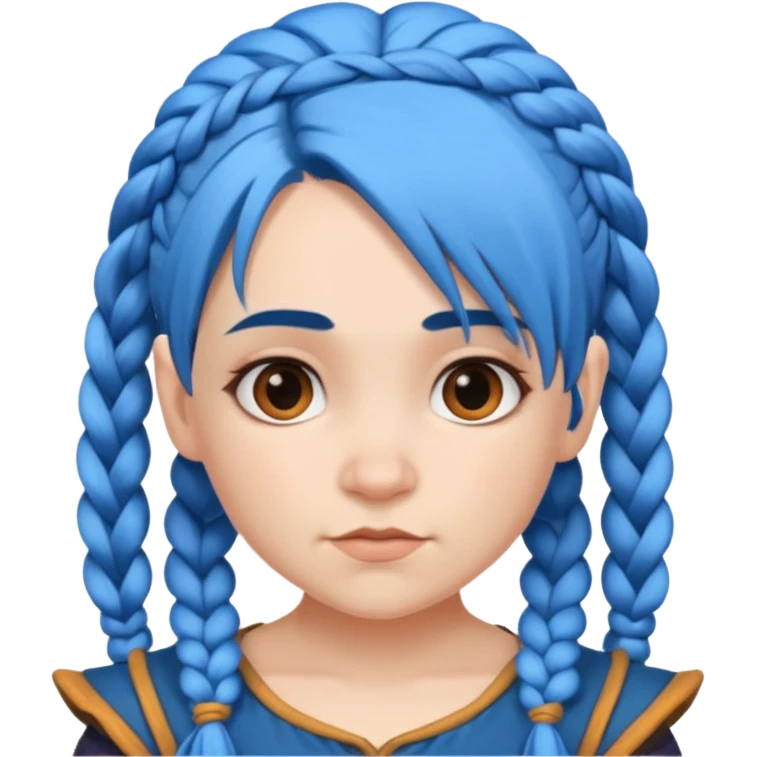 dwarf woman with blue hair emoji