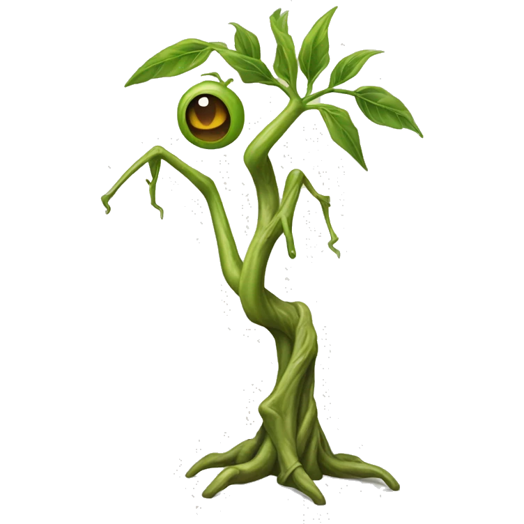 bowtruckle: Small, tree-guardian creatures resembling sticks with eyes, known for their attachment to particular trees and wood. emoji