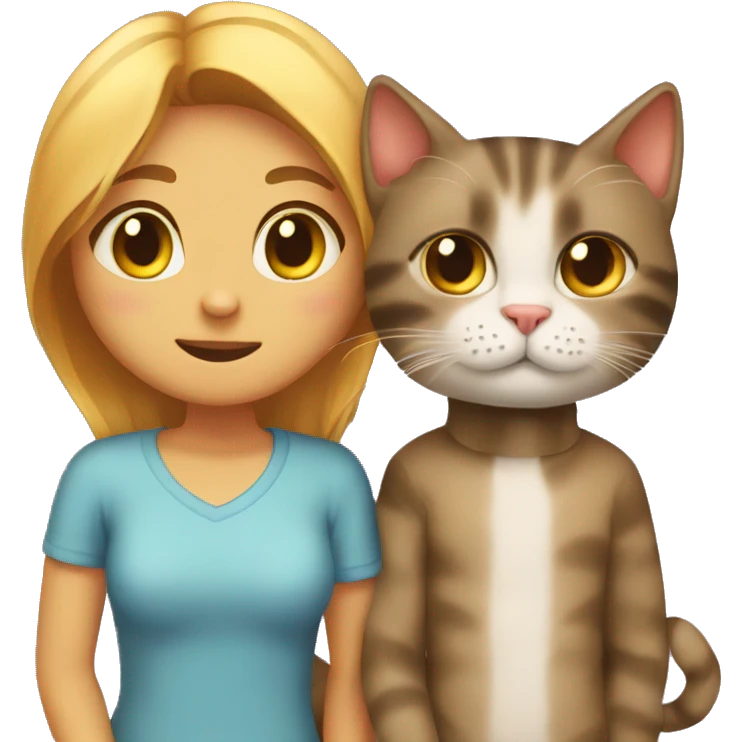 Cat with her bf emoji