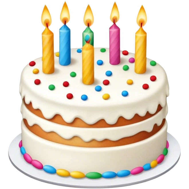 Realistic confetti birthday cake emoji