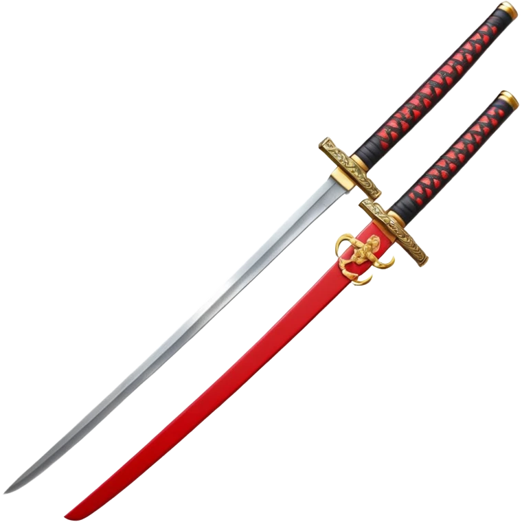 Japanese Katana with red handle emoji