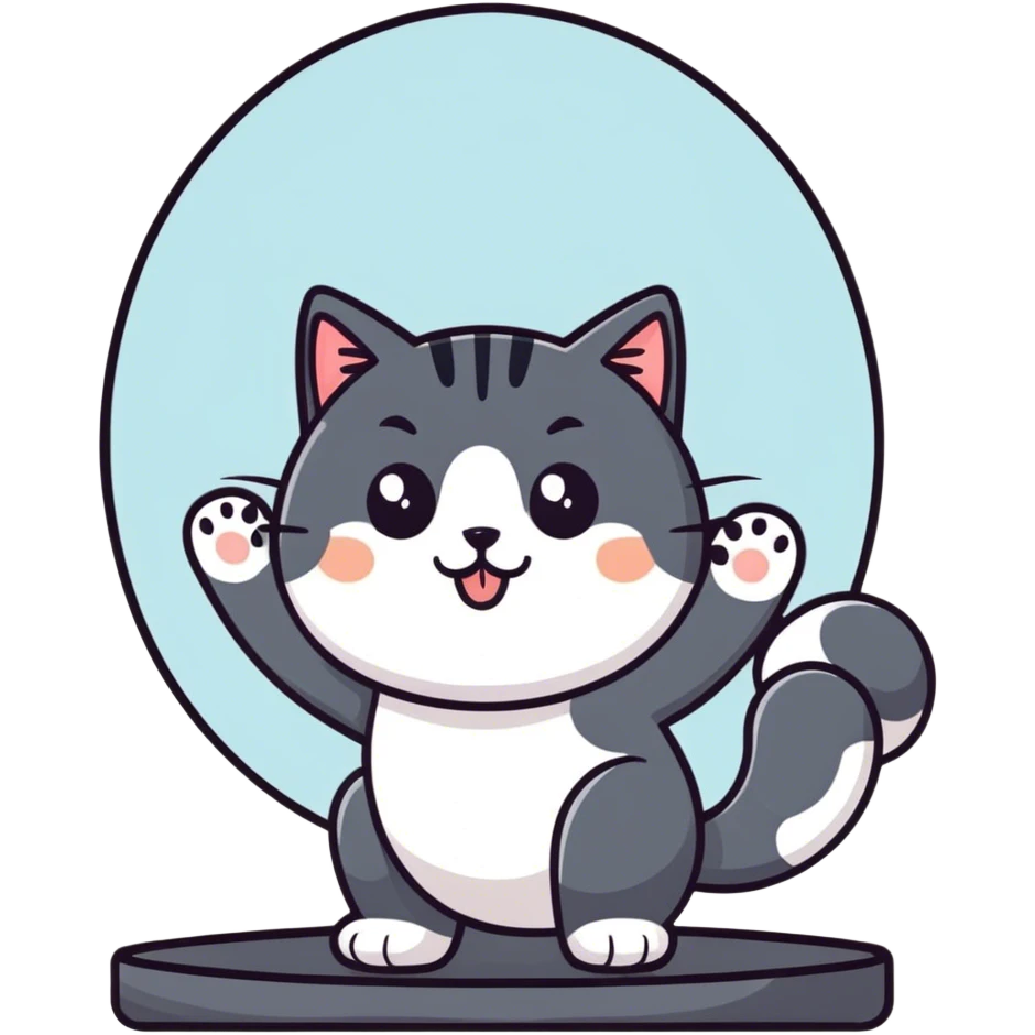 Cat scratching a mirror emoji