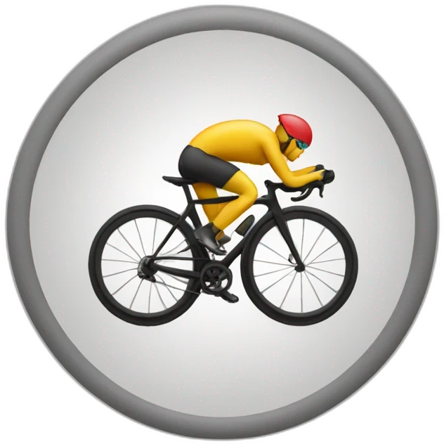 cyclist goint to the target emoji
