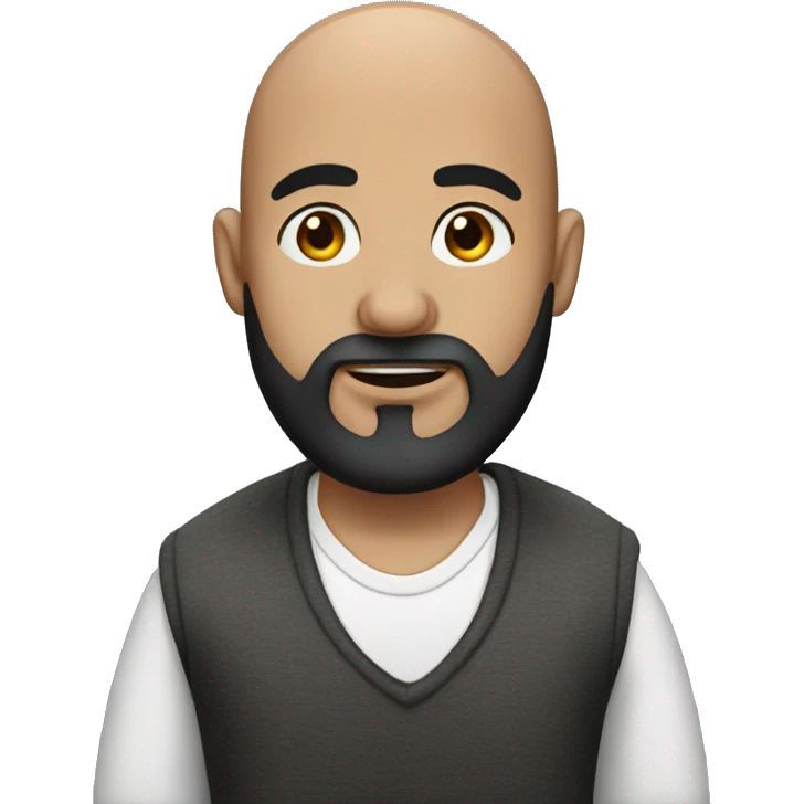 bald man with black beard long lashes  emoji