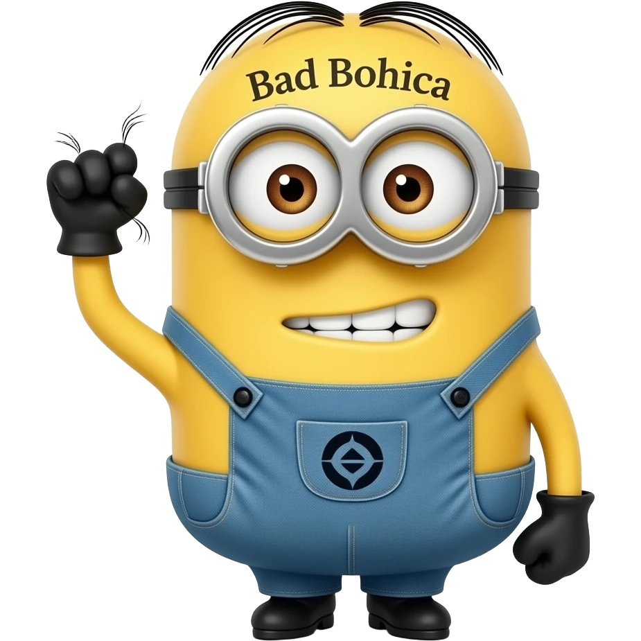 Minion in army uniform pulling hair out  text  Bad Bohica emoji