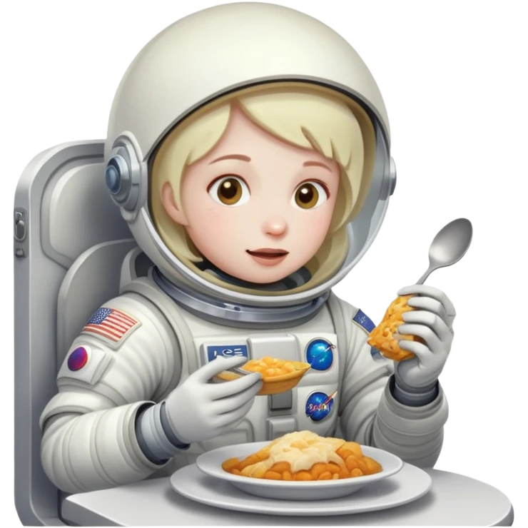 A person in a spacesuit eating a meal emoji
