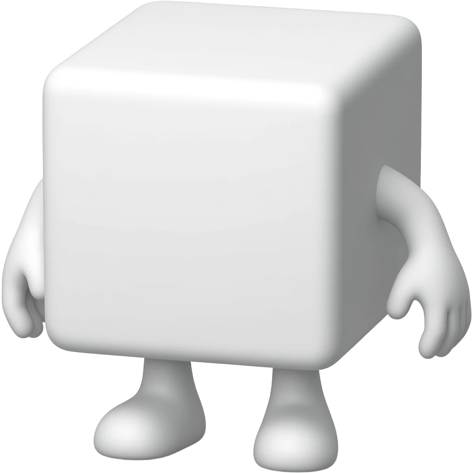 A cube only with legs with no arms emoji