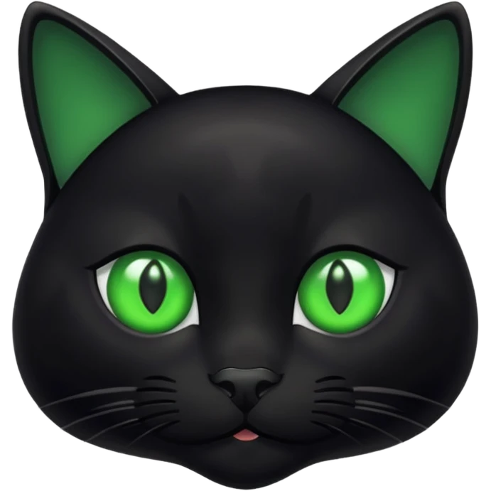 Black cat with green eyes emoji
