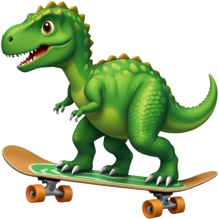 Dinosaur on skate board emoji