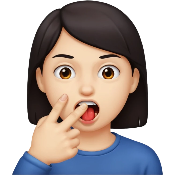 Mordiéndose un dedo  emoji