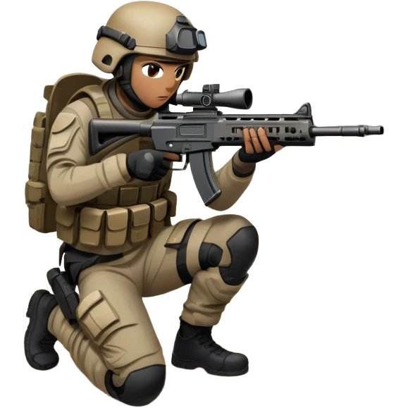 A skilled airsoft player in tactical gear, aiming a gun and shooting metal BBs in a desolate, ruined landscape. The setting is filled with broken walls and debris, creating a tense atmosphere of strategy and precision in a high-stakes tactical environment emoji