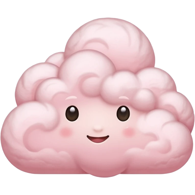 A soft pink cloud with gentle cotton-like fluff. emoji