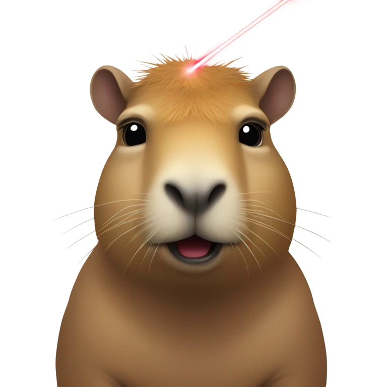 Capybara red laser beam emoji