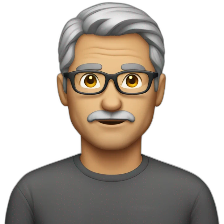 Middle-aged hacker no mustache emoji