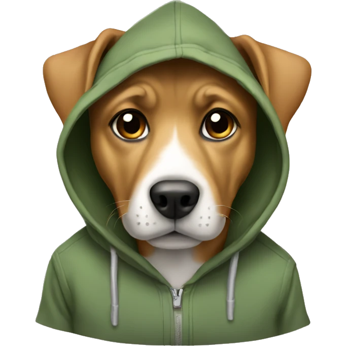 Dog wearing hoodie  emoji