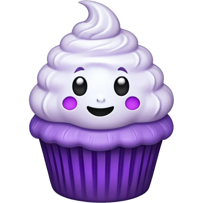 cupcake fantasma roxo e branco emoji