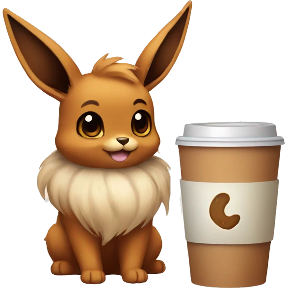 Eevee and coffee emoji