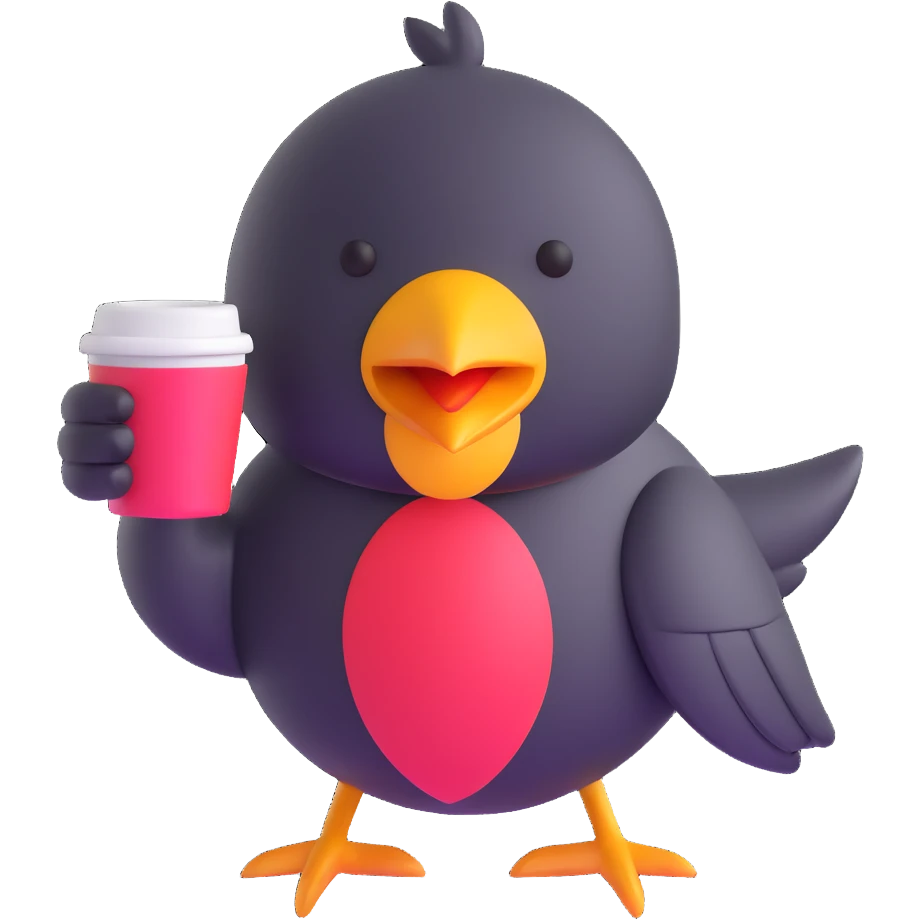 early bird with coffee emoji
