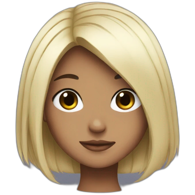 black bob hair, anime girl emoji
