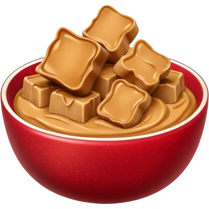 apple chunks in bowl with peanutbutter emoji