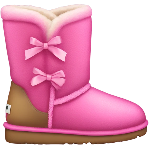 Pink Uggs boots with bows on the side  emoji