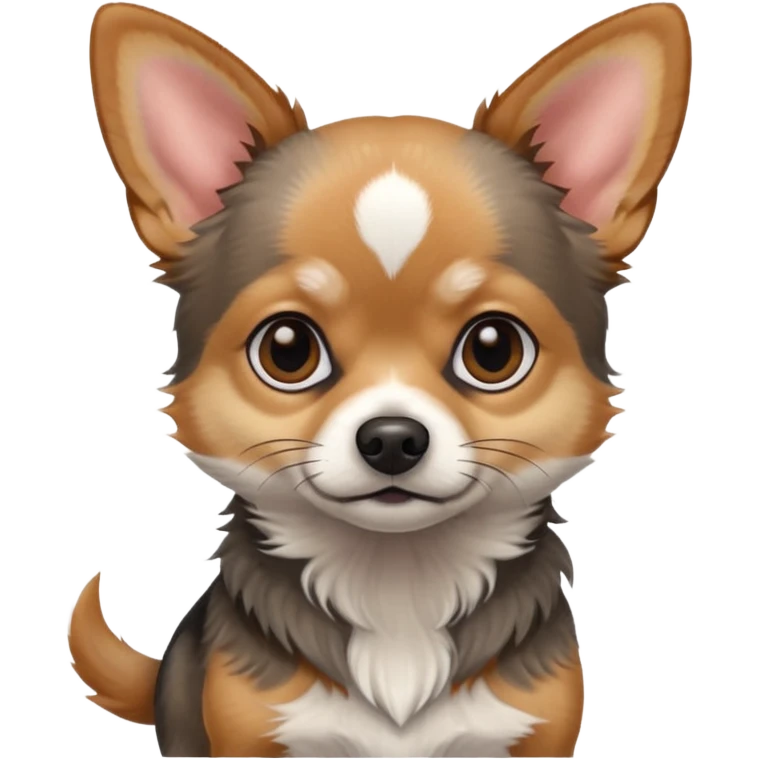 Chihuahua mix with grey, brown, and black fur emoji