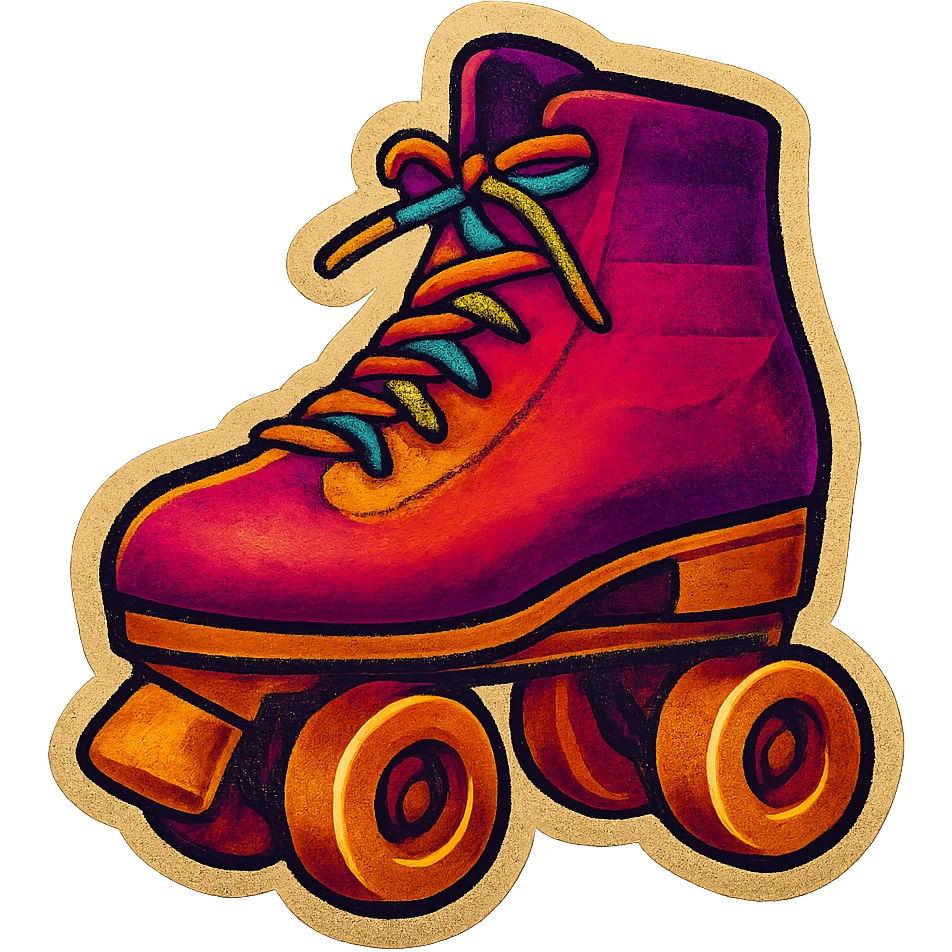 A roller skate with bright laces emoji