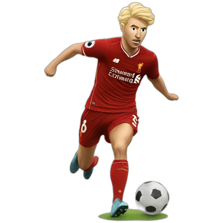 blonde liverpool player kicking emoji