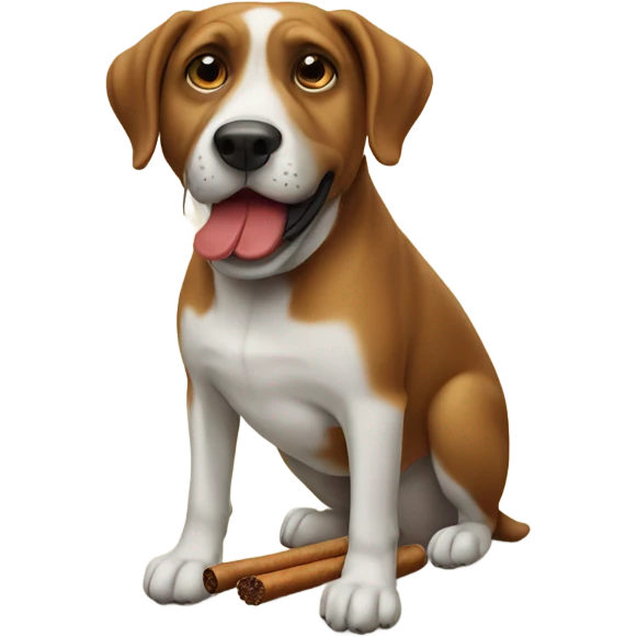 Dog with cigar emoji