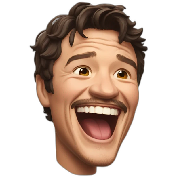 Pedro Pascal laughing emoji