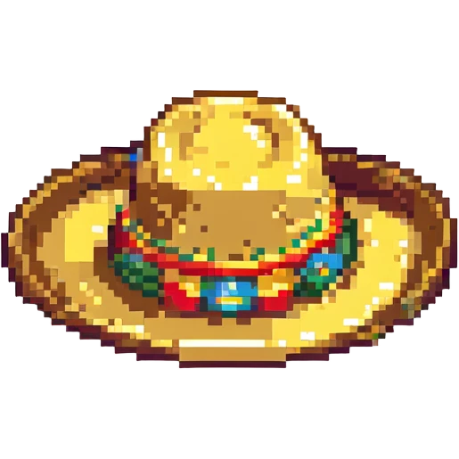 pixel art sombrero vueltiao colombiano emoji emoji